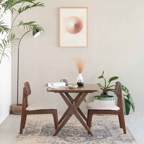 Bộ Bàn Ăn 2 Ghế Gỗ Cao Su Tự Nhiên