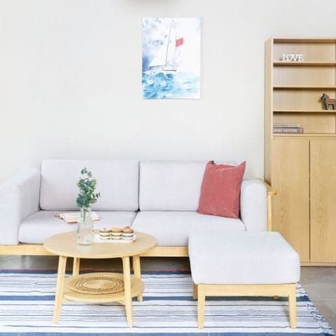 Ghế Đôn Sofa Gỗ Cao Su Tự Nhiên