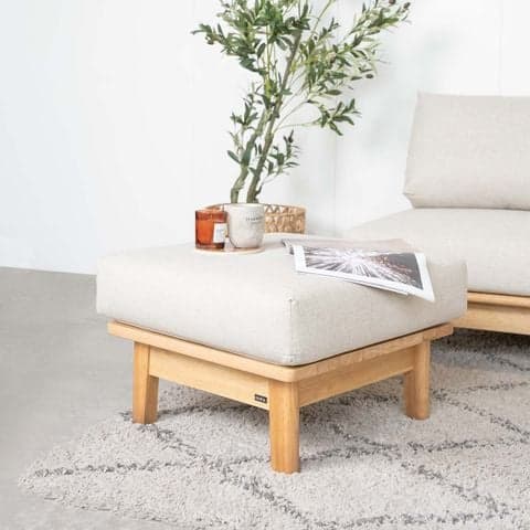 Ghế Đôn Sofa Gỗ Cao Su Tự Nhiên