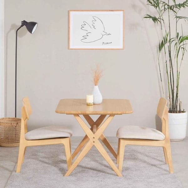 Bộ Bàn Ăn 2 Ghế Gỗ Cao Su Tự Nhiên