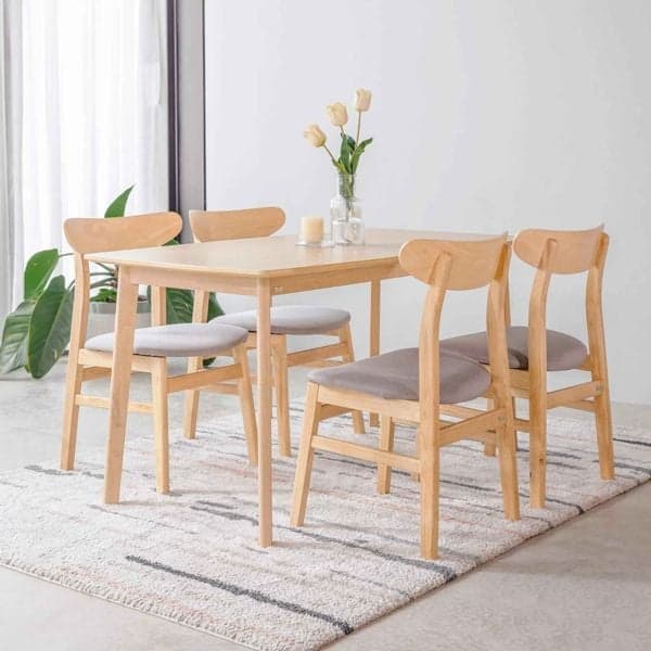 Bộ Bàn Ăn Gỗ 4 Ghế Cao Su